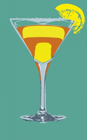 mix color cocktail glass artのイラスト素材