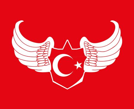 turkish red flag のイラスト素材