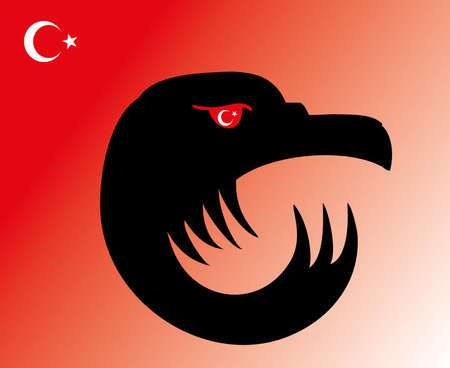 turkish red flagのイラスト素材