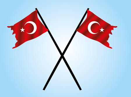 turkish red flagのイラスト素材