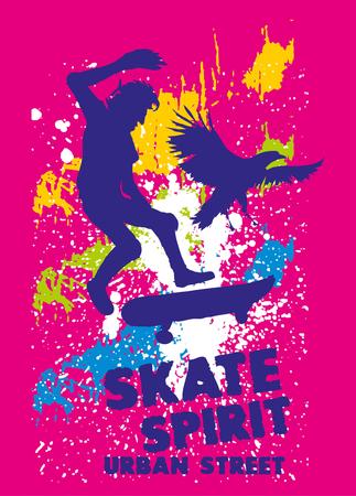 urban skate spirit のイラスト素材