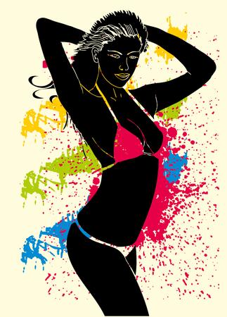 fashion bikini girls artのイラスト素材