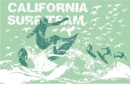pacific surfer champion club graphic designのイラスト素材