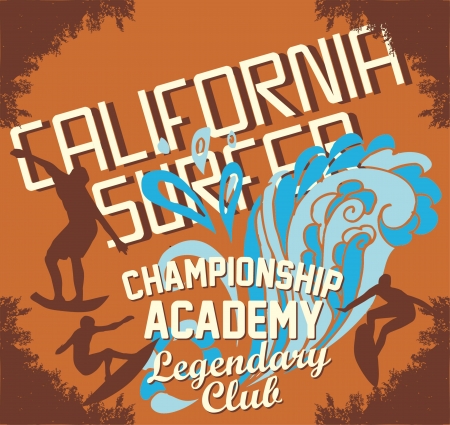 pacific surfer chamipon club graphic designのイラスト素材