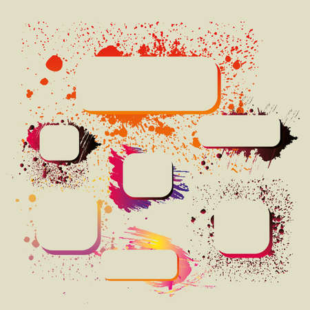 splashes text box vector artのイラスト素材