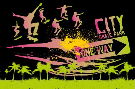 urban skate spirit vector artのイラスト素材