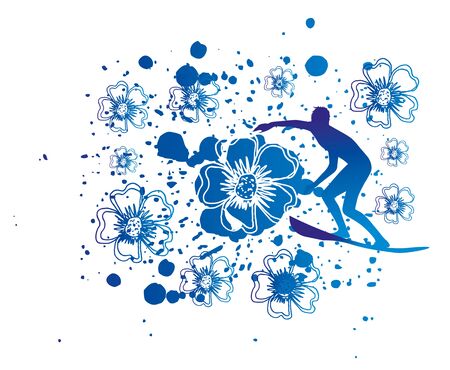 pacific surfer champion club graphic designのイラスト素材