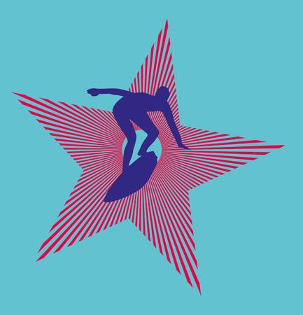 pacific surfer chamipon club vector graphic designのイラスト素材