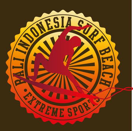 pacific surfer chamipon club vector graphic designのイラスト素材