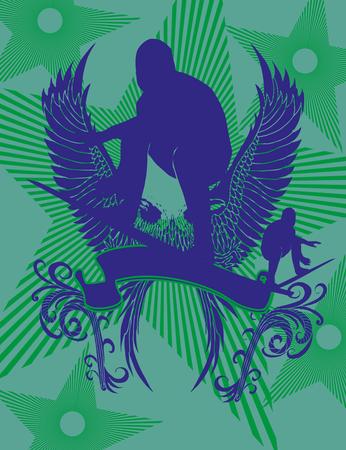 pacific surfer chamipon club vector graphic designのイラスト素材