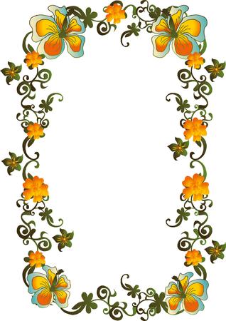 paradise flower frame vector artのイラスト素材