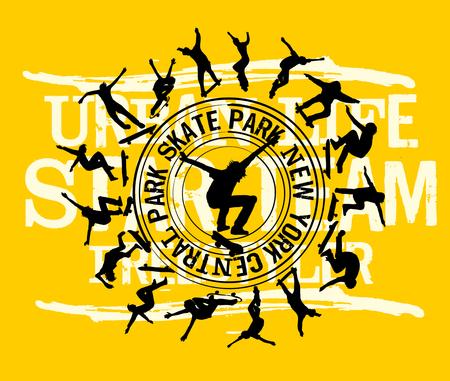 urban skate team vector artのイラスト素材