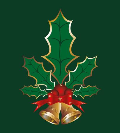 gold and green xmas  icon vector artのイラスト素材