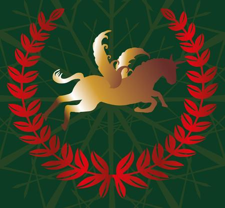 gold and green xmas  icon vector artのイラスト素材