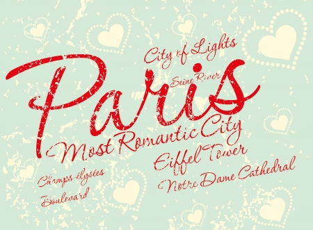 paris city slogan vector artのイラスト素材