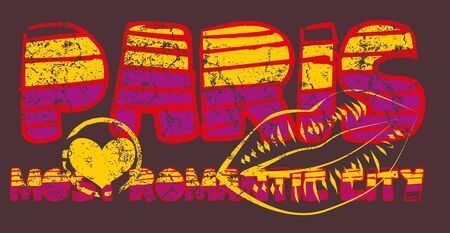 paris city slogan vector artのイラスト素材