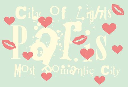 paris city slogan vector artのイラスト素材