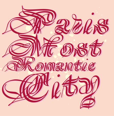 paris city slogan vector artのイラスト素材