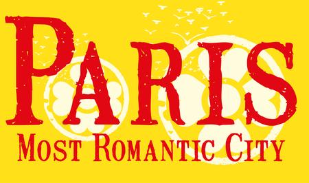 paris city slogan vector artのイラスト素材