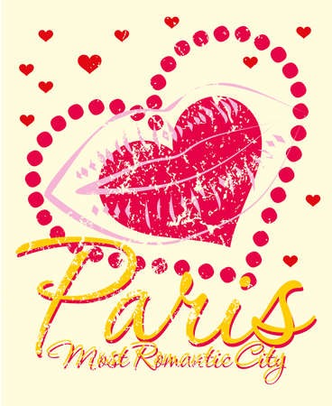 paris city slogan vector artのイラスト素材