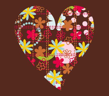 ethnic pattern heart and love vector artのイラスト素材