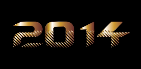 golden horse happy new year 2014 vector artのイラスト素材