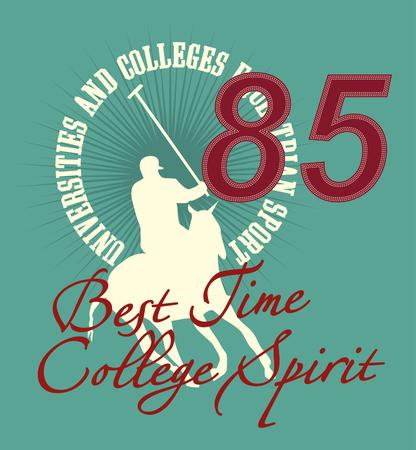 college polo player のイラスト素材