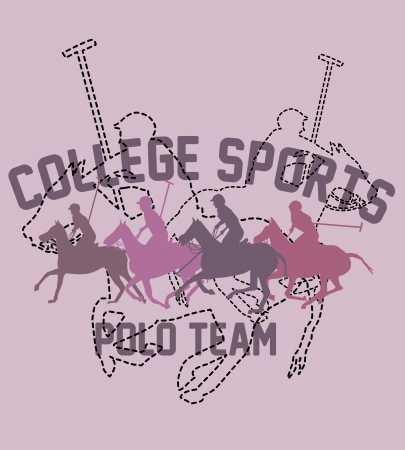 college polo player vector artのイラスト素材