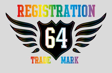 tribal tattoo shield rainbow stitching artのイラスト素材