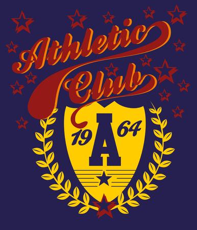 athletic college label artのイラスト素材