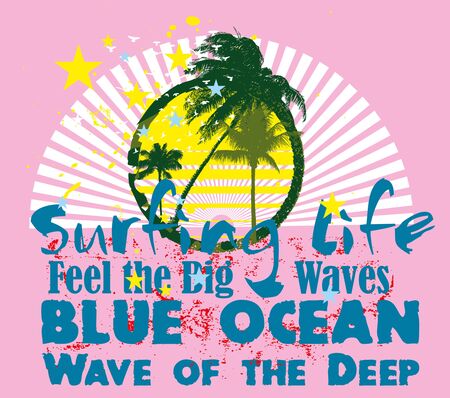 caribbean island palm beach artのイラスト素材