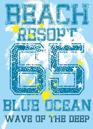 caribbean island palm beach artのイラスト素材