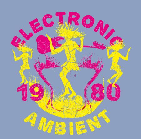 dance music party girls artのイラスト素材