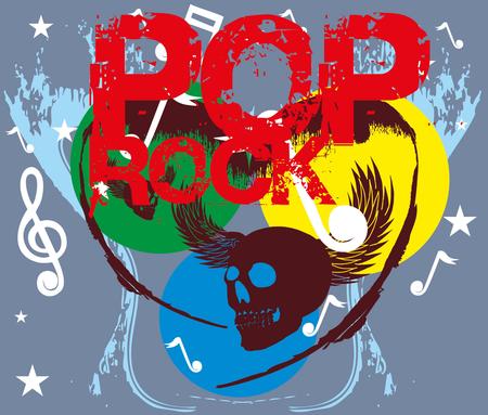 pop music and skull artのイラスト素材