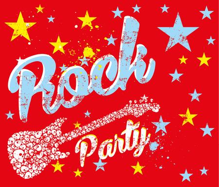 rock party and guitar vector artのイラスト素材