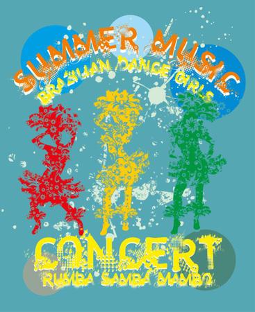 samba dance girls vector artの写真素材