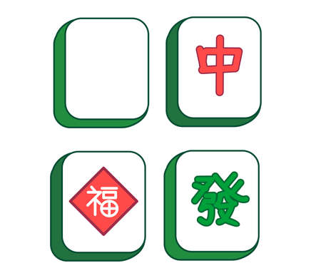 Mahjong Icon Set ,new year styleのイラスト素材