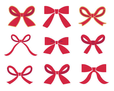 Set of decorative bows for your design. Premium Vectorのイラスト素材