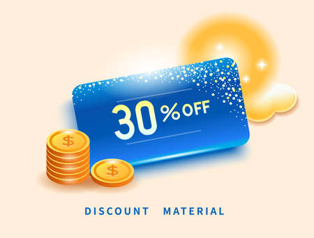 Mid Autumn Festival Sale Template,Blue VIP Coupon with Coins, Ticket Template, E-Gift Cardのイラスト素材