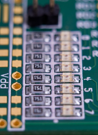 High-tech set of resistors and LEDsの写真素材