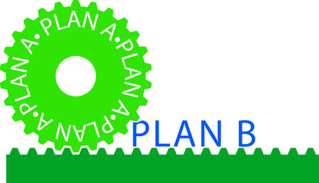 Colorful gear wheel with the inscription Plan Aのイラスト素材
