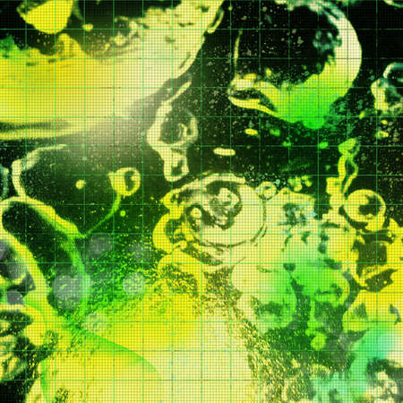 Liquid green and blue water with pam elements 