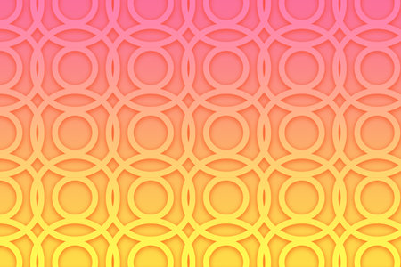Abstract geometric background with circles in pink and yellow colours. Vector illustration.の写真素材