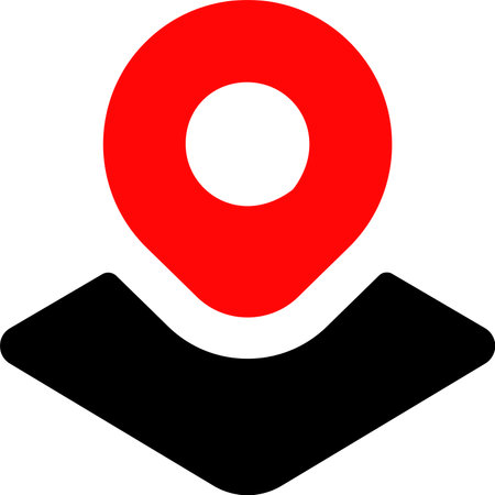 Location icon with map pointer on white background. Vector Illustration.のイラスト素材