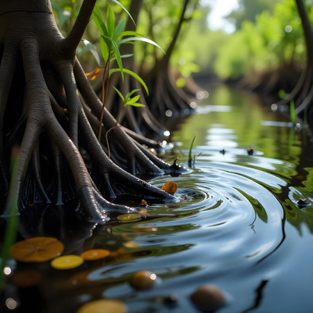 Mangrove trees in the mangrove forest, Thailandの素材