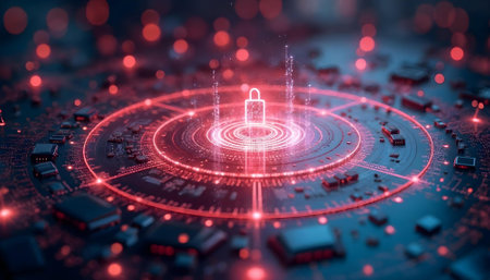 Cyber security and data protection concept. Abstract 3d rendering illustrationの素材