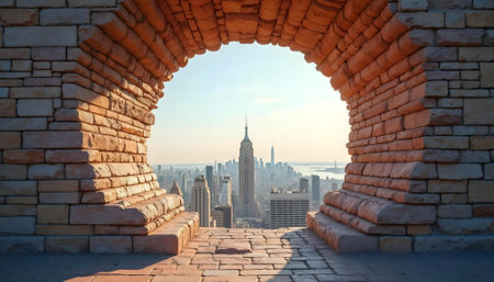 View of the Empire State Building from the Garden of the Gods.の素材