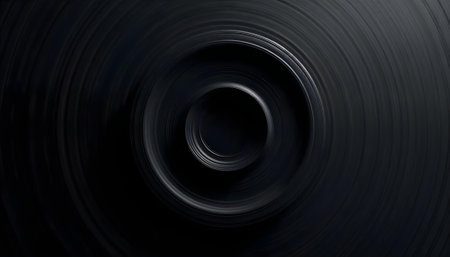 abstract black background with concentric circles, 3d render illustration