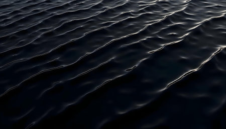 Dark water surface with ripples. Abstract background. 3d render illustrationの写真素材