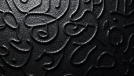 Luxury black leather background with embossed pattern. 3d renderingの写真素材